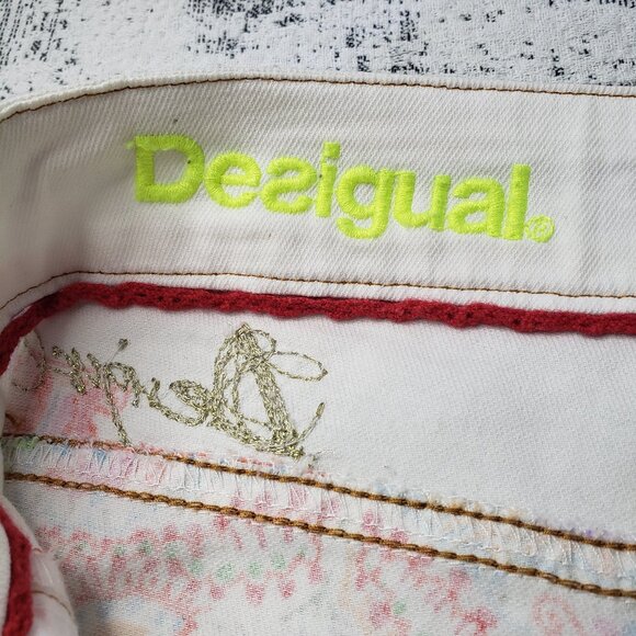 Bright + Lovely Desigual Spain Psychadelic Floral Pants Trousers Jeans! - Picture 10 of 16